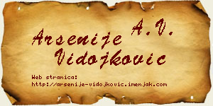 Arsenije Vidojković vizit kartica